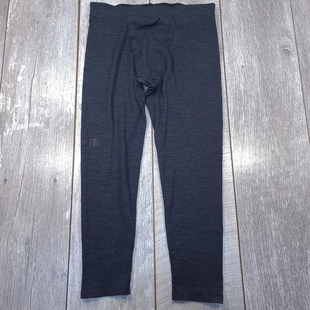 The North Face Base Layer Pants Mens Small Dark Grey 100% Wool Leggings